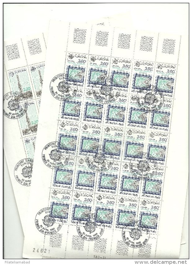 ANDORRA CORREO FRANCES 25 SERIES EUROPA 88 MATASELLADAS Nº 369/370 (C.H.C.11.16) - Blocs-feuillets