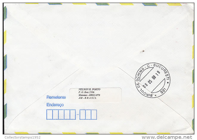 51499- UNITED NATIONS, LUMIERE BROTHERS, CINEMA, STAMPS ON REGISTERED COVER, 1998, BRAZIL - Covers & Documents