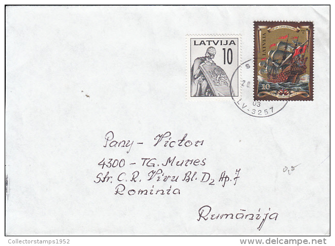 51525- KNIGHT, SHIP, STAMPS ON COVER, 1998, LATVIA - Lettland