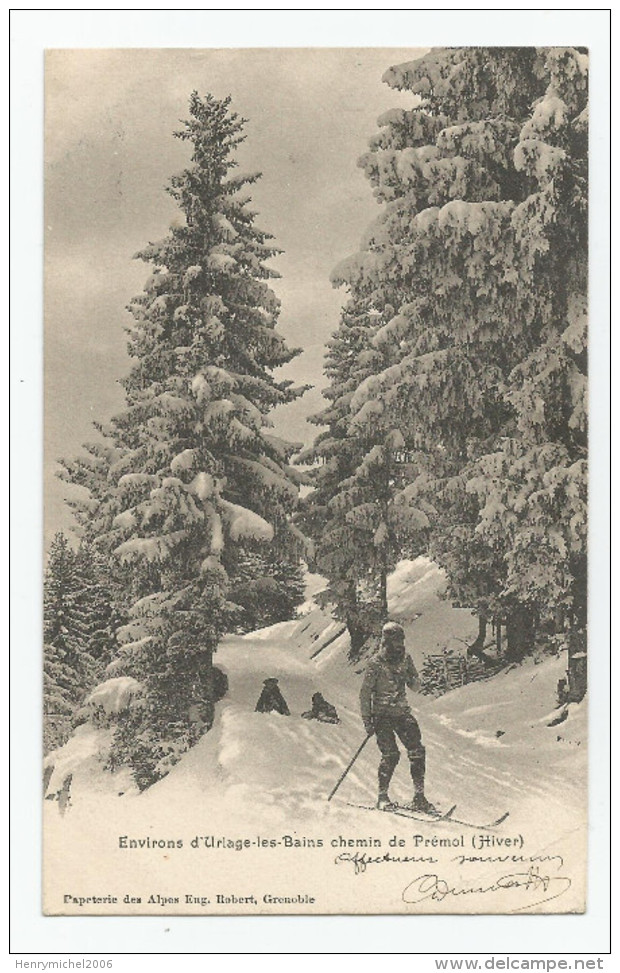 Isère - 38 - Cachet Maitre Dumas Notaire A Saint St Martin D'uriage  Vue Ski Au Chemin De Prémol Hiver - Uriage