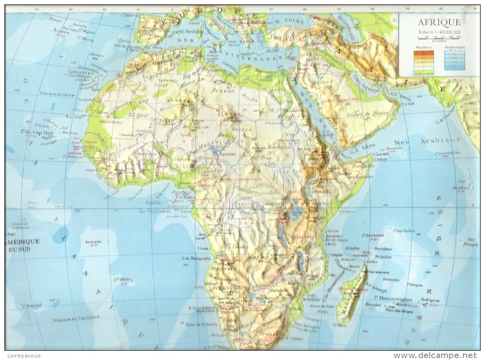 L'Afrique Carte Scolaire En Relief - Affiches