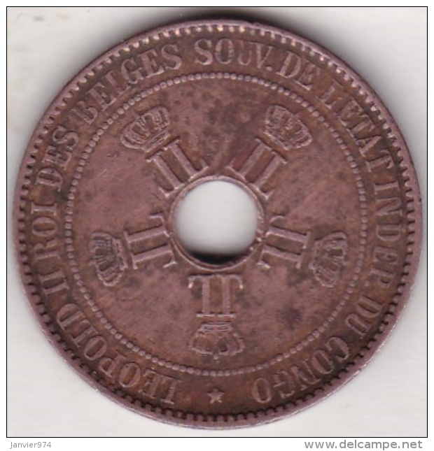 CONGO BELGE. 10 CENTIMES 1889. LEOPOLD II - 1885-1909: Leopold II