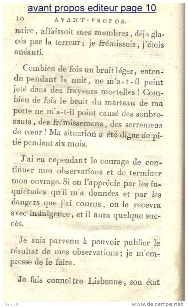 Livre de 1798 - VOYAGE EN PORTUGAL et particulierement LISBONNE en 1796