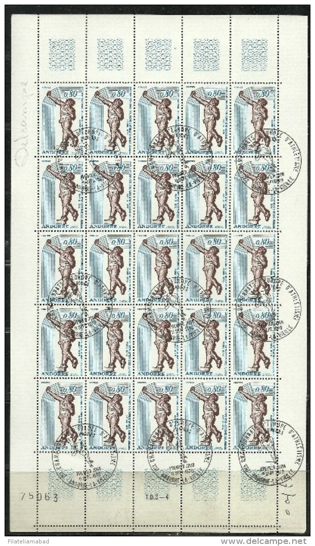 ANDORRA CORREO FRANCES 25 SERIES MATASELLADAS Nº 105 (C.H.C.11.16) - Blocs-feuillets