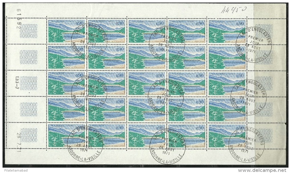 ANDORRA CORREO FRANCES 25 SERIES MATASELLADAS Nº 213A (C.H.C.11.16) - Blocks & Kleinbögen