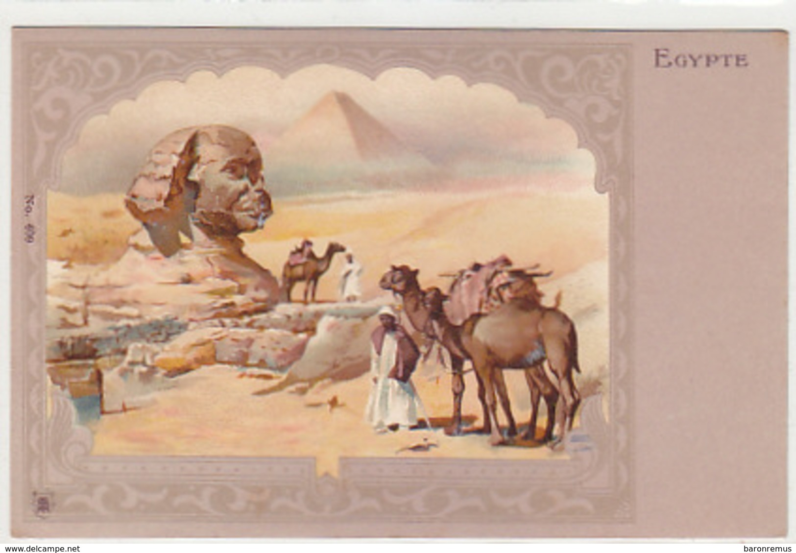 Egypte - Jugendstil-Litho      (161101) - Sphinx