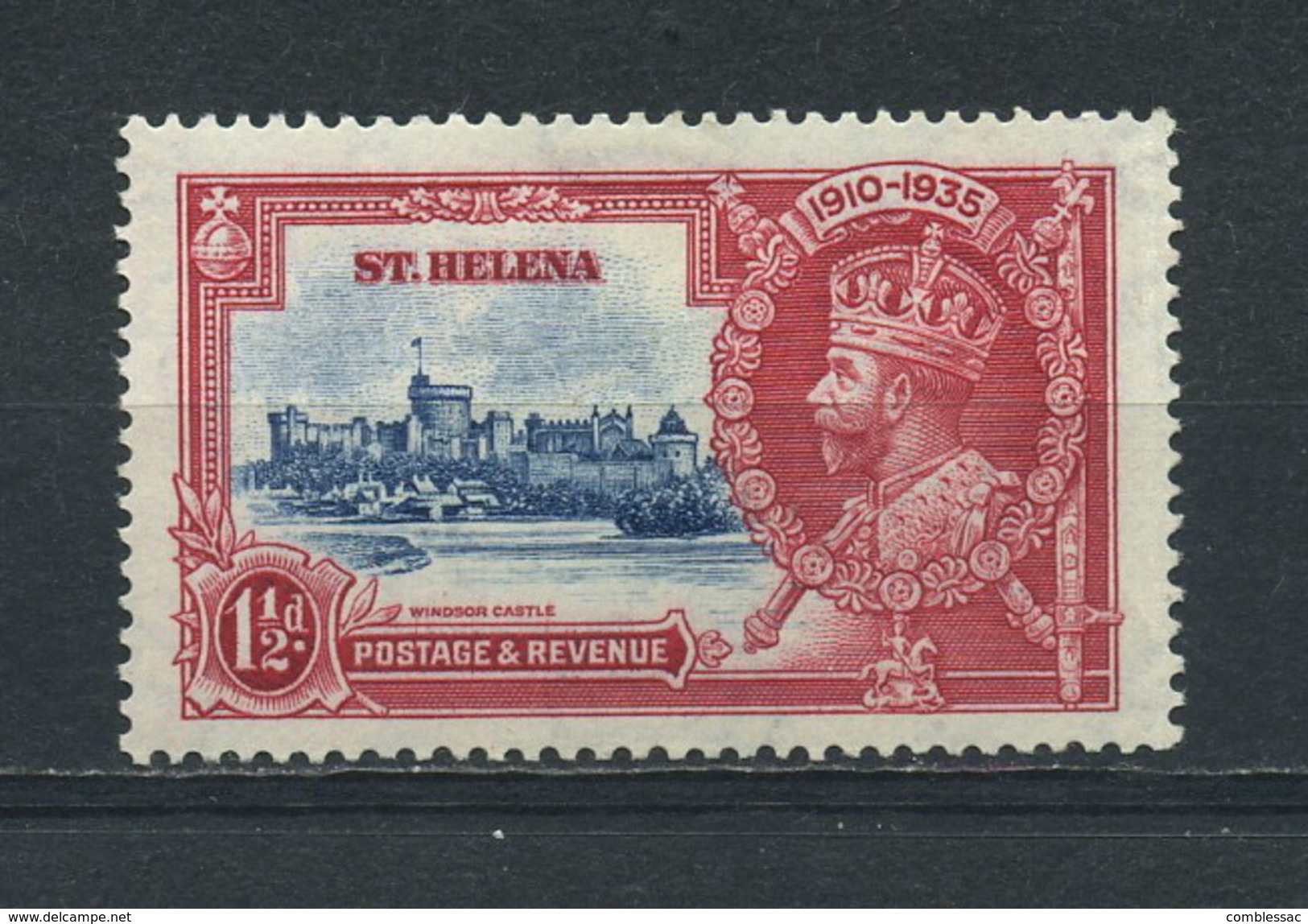 SAINT  HELENA   1935    Silver  Jubilee    1 1/2d  Deep  Blue  And  Carmine    MH - Saint Helena Island