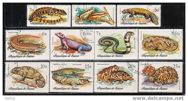 GUINEE \ 1977 - Serpents Et Reptiles - 11v Obl. - Serpientes