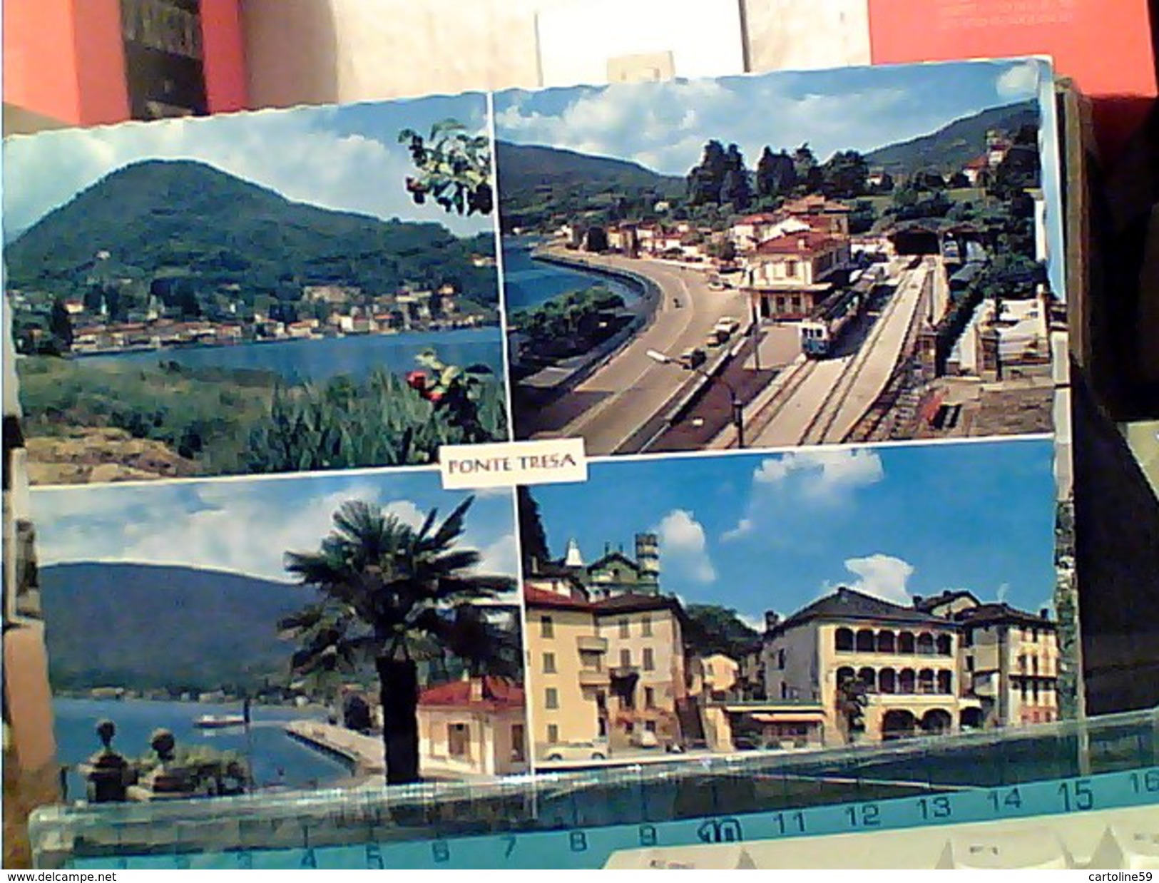 PONTE TRESA VEDUTE E STAZIONE FERROVIARIA CON TRENO TRAIN   V1970  FS7152 - Varese