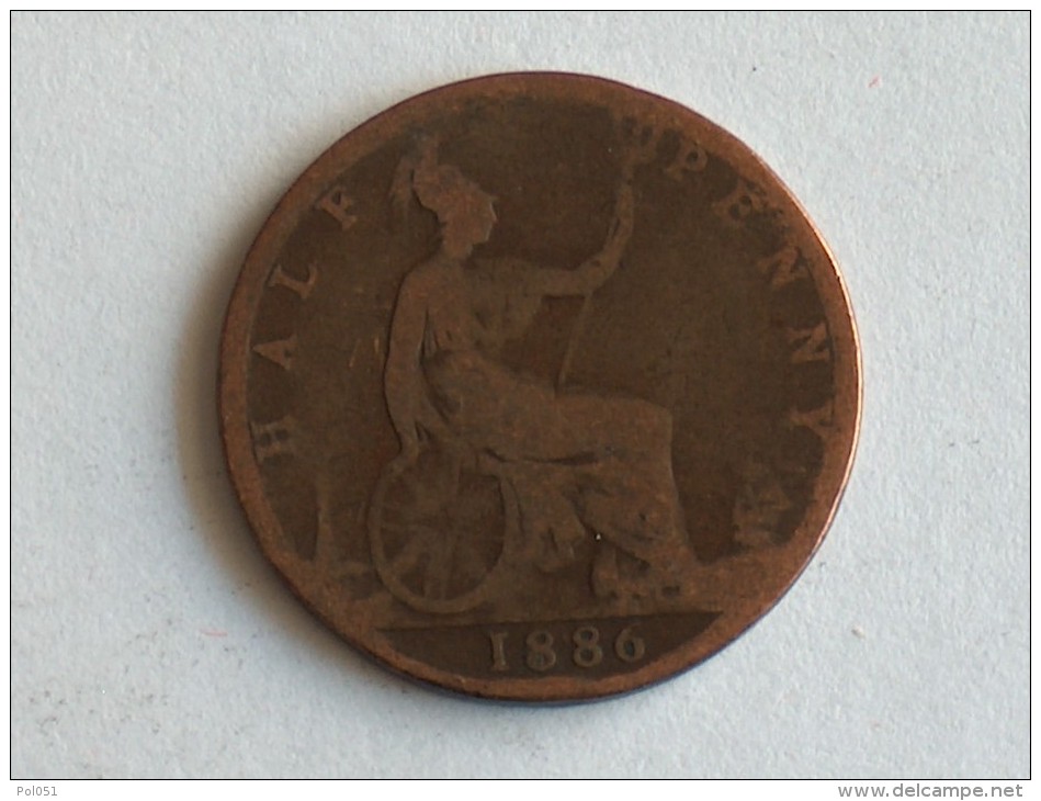 UK 1/2 PENNY 1886 HALF GRANDE BRETAGNE - C. 1/2 Penny