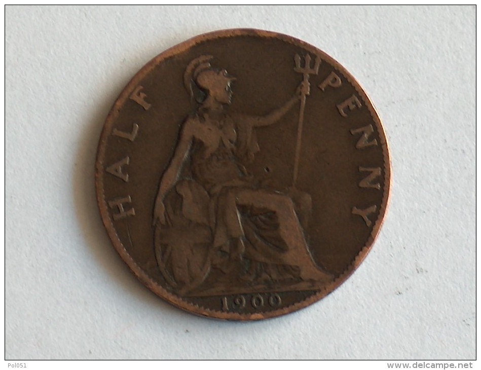 UK 1/2 PENNY 1900 HALF GRANDE BRETAGNE - C. 1/2 Penny