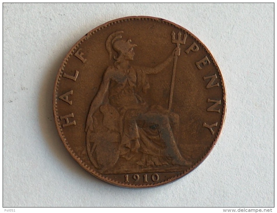 UK 1/2 PENNY 1910 HALF GRANDE BRETAGNE - C. 1/2 Penny