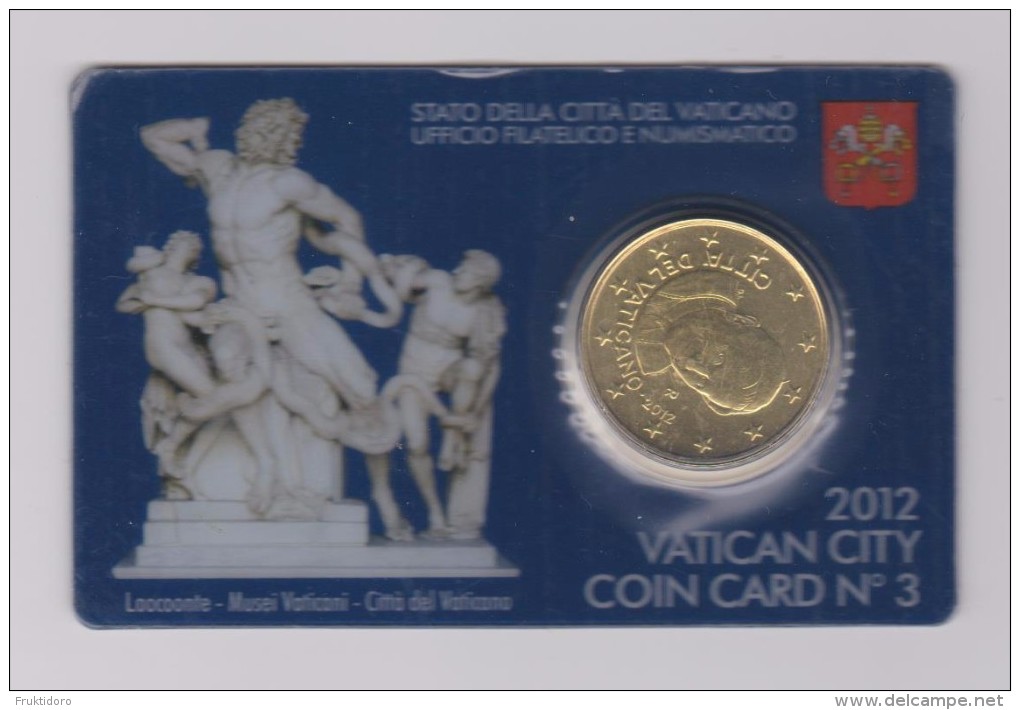 Coin Vatican City - Vaticaan - Vaticano 0.50 Euro 2012 UNC Coin Card Nr. 3 Pope Benedictus - Laoconte - Vaticaanstad