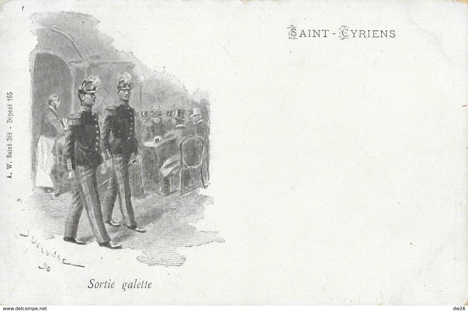 Saint-Cyr - Saint-Cyriens - Sortie Galette, Illustration Signée - Carte A.W. Précurseur Non Circulée - Régiments