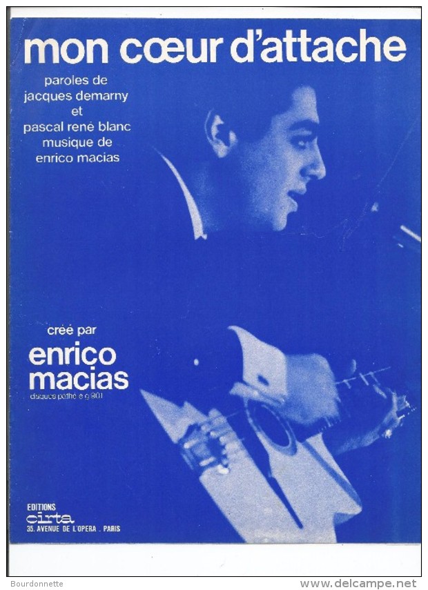Partition ENRICO MACIAS Mon Coeur D'attache - Partitions Musicales Anciennes