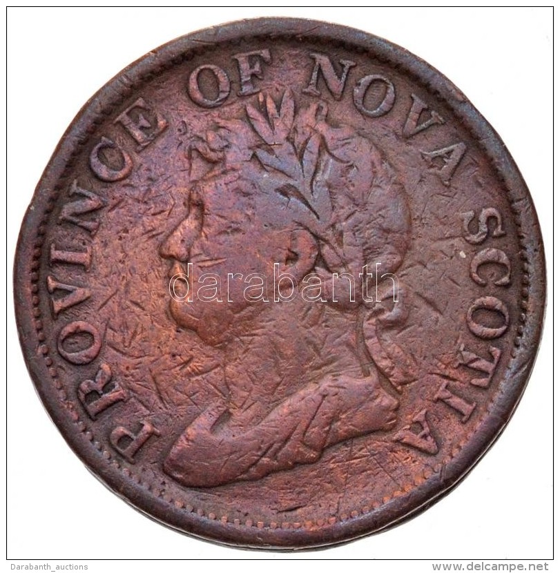 Kanada / Nova Scotia 1824. 1p Cu 'IV. György' (16,77g) T:3 ü., Karc / 
Canada / Nova Scotia 1824. 1 Penny... - Sin Clasificación