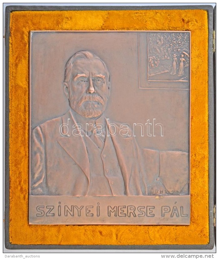 Dr. HÅ‘gyes Ferenc (1860-1923) 1914. 'Szinyei Merse Pál' Kétoldalas Br Plakett, Eredeti... - Unclassified
