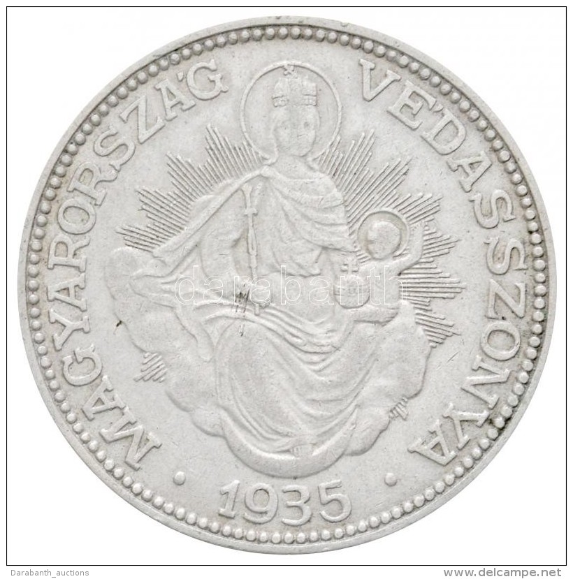 1935. 2P Ag 'Madonna' (9,98g) T:2- /
Hungary 1935. 2 PengÅ‘ Ag 'Madonna' (9,98g) C:VF
Adamo P7, Unger III.: 1511. - Sin Clasificación