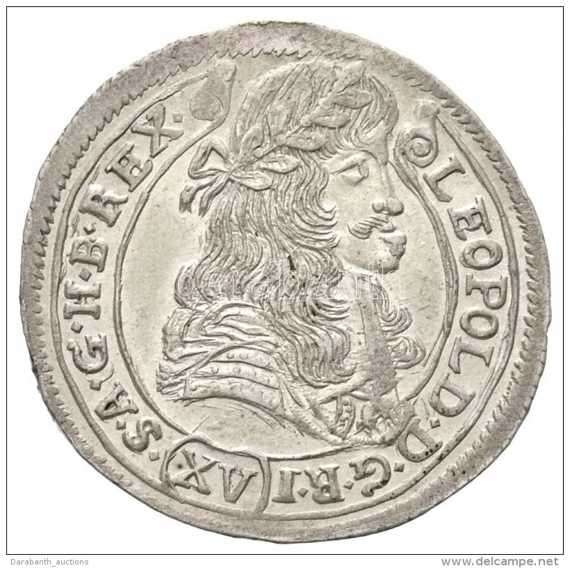 1677K-B 15kr Ag 'I. Lipót' Körmöcbánya (6,7g) T:2 /  
Hungary 1677K-B 15 Kreuzer Ag... - Sin Clasificación