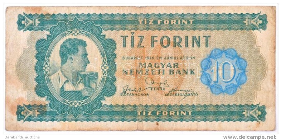 1946. 10Ft T:III- / Hungary 1946. 10 Forint C:VG
Adamo F1 - Sin Clasificación