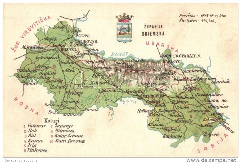 ** T2/T3 VerÅ‘ce Vármegye Térképe / Zupanija Viroviticka / Map Of VerÅ‘ce County (fl) - Sin Clasificación