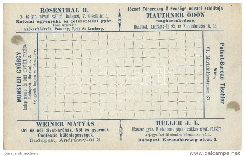 ** T2 Hirdetményes LevelezÅ‘lap; Rosenthal H. Katonai Egyenruha és Felszerelés Gyár,... - Sin Clasificación