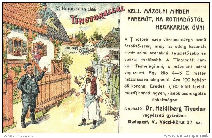 ** T2/T3 Dr. Heidlberg Tivadar Féle Tinctoral Festékreklám. Budapest / Hungarian Paint... - Sin Clasificación