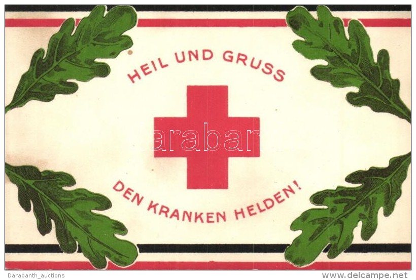 ** T2 Heil Und Gruss Den Kranken Helden! / WWI German Red Cross Military Propaganda Card - Sin Clasificación