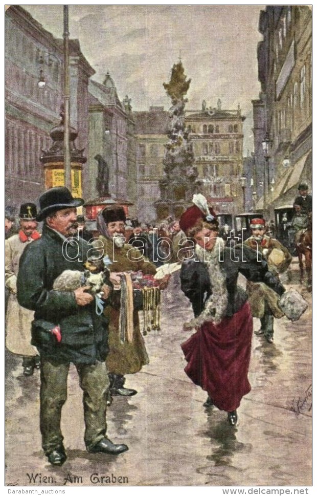 ** 2 Db RÉGI Bécsi MÅ±vészlap K. Feierteg Szignóval / 2 Pre-1945 Viennese Art Postcards... - Sin Clasificación