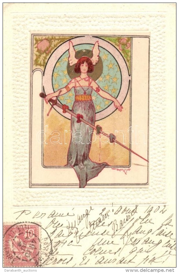 T2/T3 Art Nouveau Postcard, Unknown Publisher S: Basch Árpád (EK) - Sin Clasificación