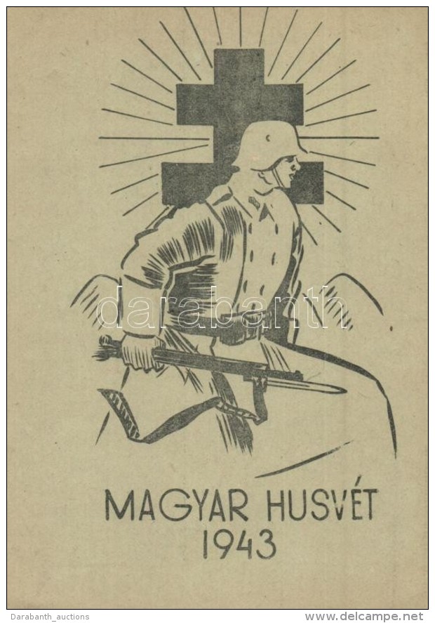 ** T2 1943 Magyar Húsvét / WWII Military Easter Greeting Card - Sin Clasificación