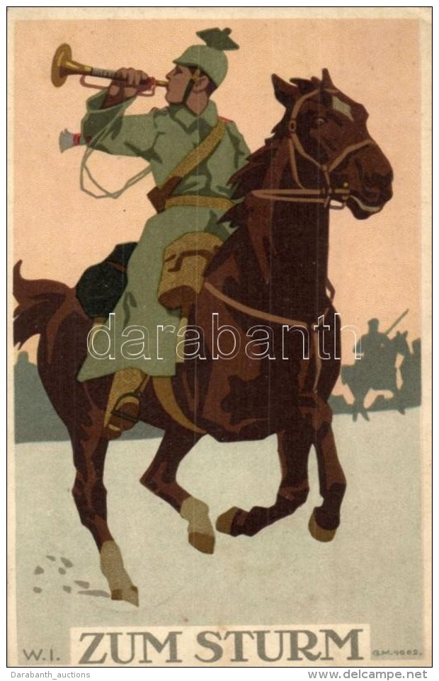 T2 Zum Sturm / WWI German Military Art Postcard, G.M. 4662. Litho S: W. I. - Sin Clasificación