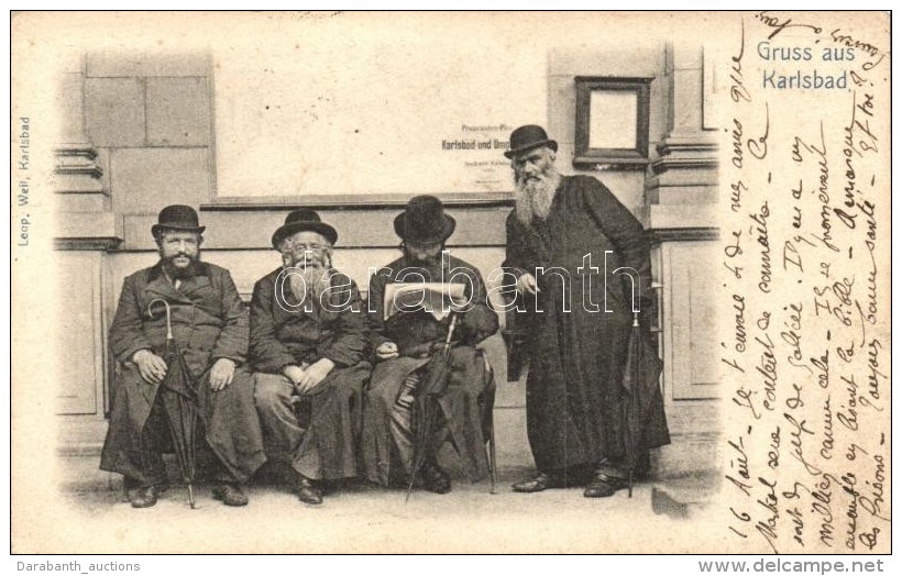 T2/T3 Gruss Aus Karlsbad / Czech Jewish Men In Karlovy Vary, Judaica. Leop. Weil (EK) - Sin Clasificación