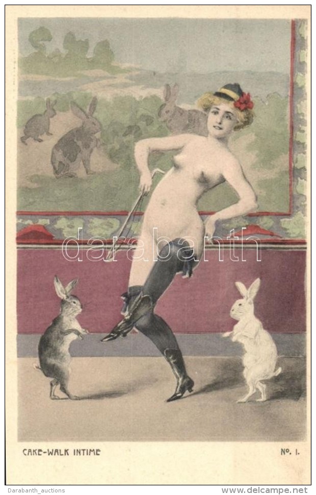 ** T2 Cake-Walk Intime No. 1. / French Erotic Nude Art Postcard - Sin Clasificación