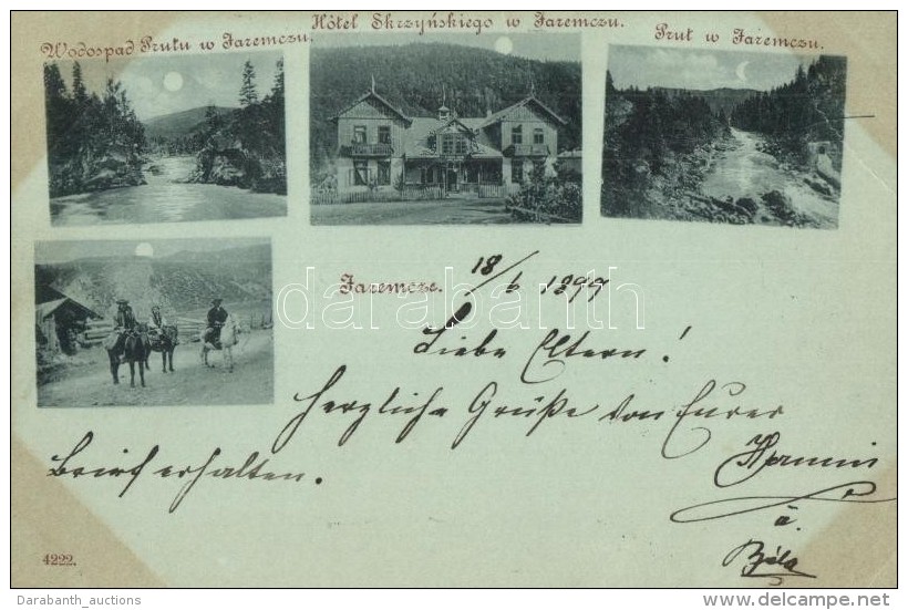 T2/T3 1899 Yaremche, Jaremcze; Wodospad Prutu, Hotel Skczynskiego / Waterfall, Hotel, Horsemen (EB) - Sin Clasificación