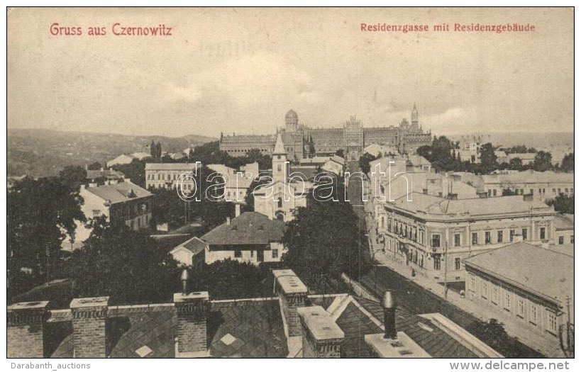 T2 Chernivtsi, Czernowitz; Residenzgasse Mit Residenzgebäude / Street With Residence 'Bediene Dich Selbst' - Sin Clasificación