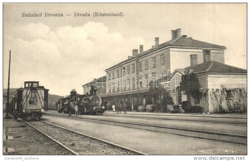T2 Divaca, Divacca, Küstenland; Bahnhof / Railway Station, Locomotive - Sin Clasificación