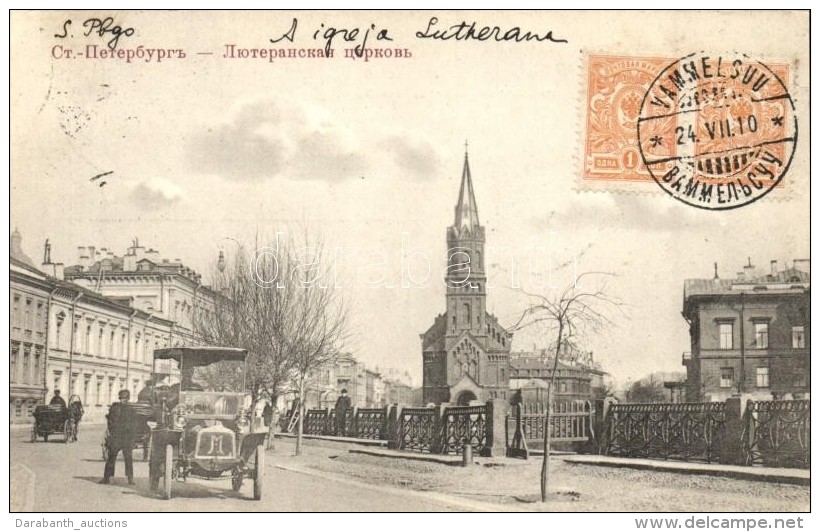 T2 Saint Petersburg, Lutheran Church, Street View With Automobile, TCV Card - Sin Clasificación