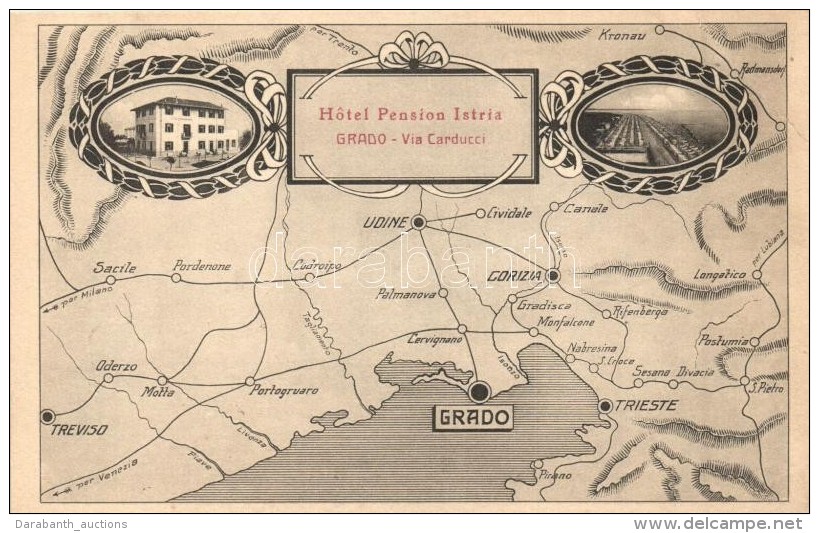 ** T1 Grado, Hotel Pension Istria, Map, Art Nouveau. Stokel &amp; Debarba - Sin Clasificación