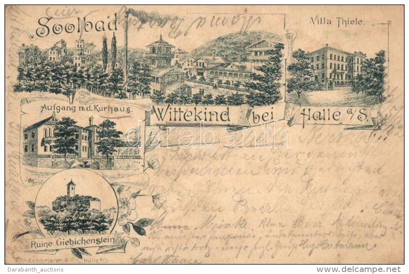 T2/T3 1892 (Vorläufer!) Wittekind Bei Halle A. Saale, Villa Thiele, Ruine Giebichenstein, Aufgang N. D.... - Sin Clasificación