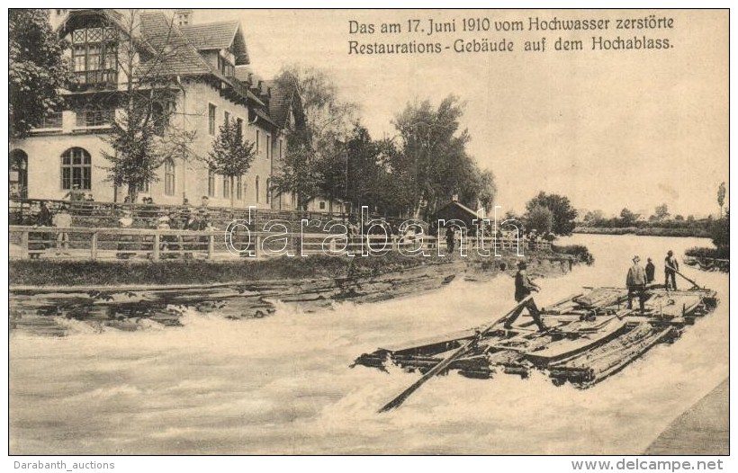 ** T1 1910 Augsburg, Hochablass;  Vom Hochwasser Zerstörte Restaurations-Gebäude / Restaurant, Flood - Sin Clasificación