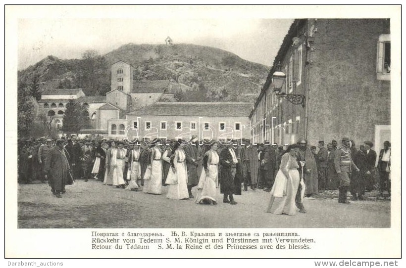 ** T1 Cetinje, Cettigne; Return From The Church, Queen Milena Vukotic And The Princesses With The Wounded Soldiers.... - Sin Clasificación