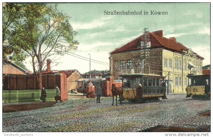 * T3 Kaunas, Kowno; Strassenbahnhof / Tram Railway Station, Omnibus. A. Ratz Nr. 218. (EB) - Sin Clasificación