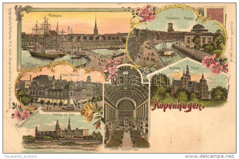 ** T3 Copenhagen, Kopenhagen; Geographische Postkarte V. Wilhelm Knorr No. 142. Art Nouveau Litho  (small Tear) - Sin Clasificación