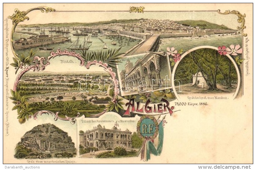 * T1 Algiers, Alger; Geographische Postkarte V. Wilhelm Knorr No. 171. Art Nouveau Litho - Sin Clasificación
