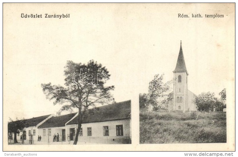 ** T2 Zurány, Zurndorf; Római Katolikus Templom. Laurenszky Gusztáv üzlete és... - Sin Clasificación