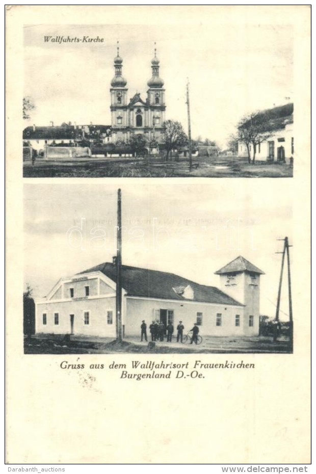 T2 Boldogasszony, Frauenkirchen; Utcakép Templommal, Villanytelep / Wallfahrtsort, Überlandwerk /... - Sin Clasificación