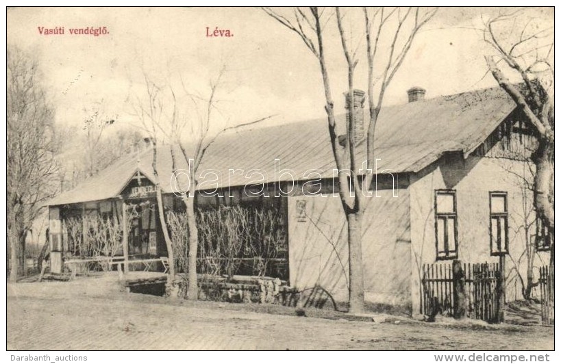 T2 Léva, Levice; Vasúti VendéglÅ‘. Schulcz Ignácz Kiadása / Railway Station... - Sin Clasificación