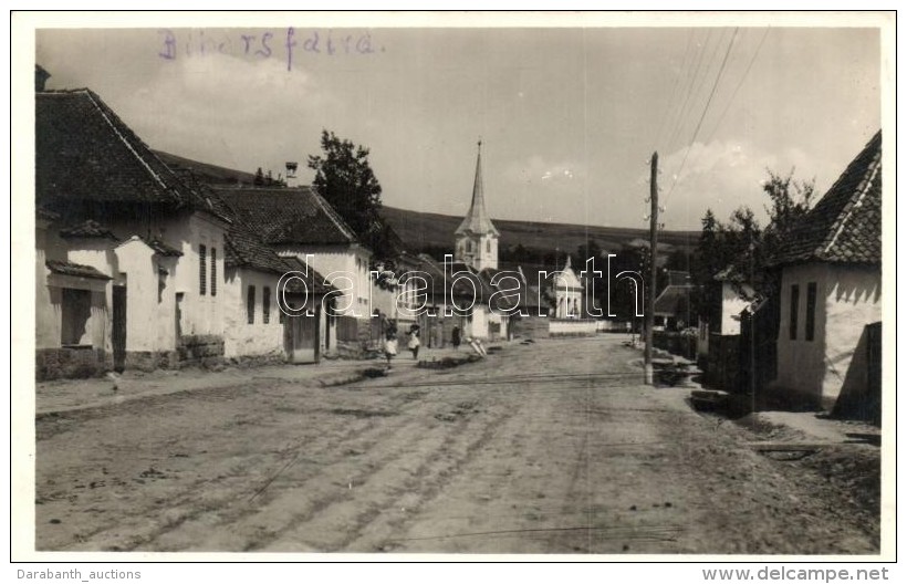T1/T2 Bibarcfalva, Biborteni; Utcakép Templommal / Street View With Church - Sin Clasificación