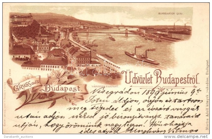 * T1/T2 1899 Budapest, Várkert Rakpart. Hátoldalon Rettegi Unghváry Család... - Sin Clasificación